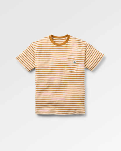 Zen Recycled Relaxed Fit T-Shirt - Retro Orange Stripe  - Flatlay