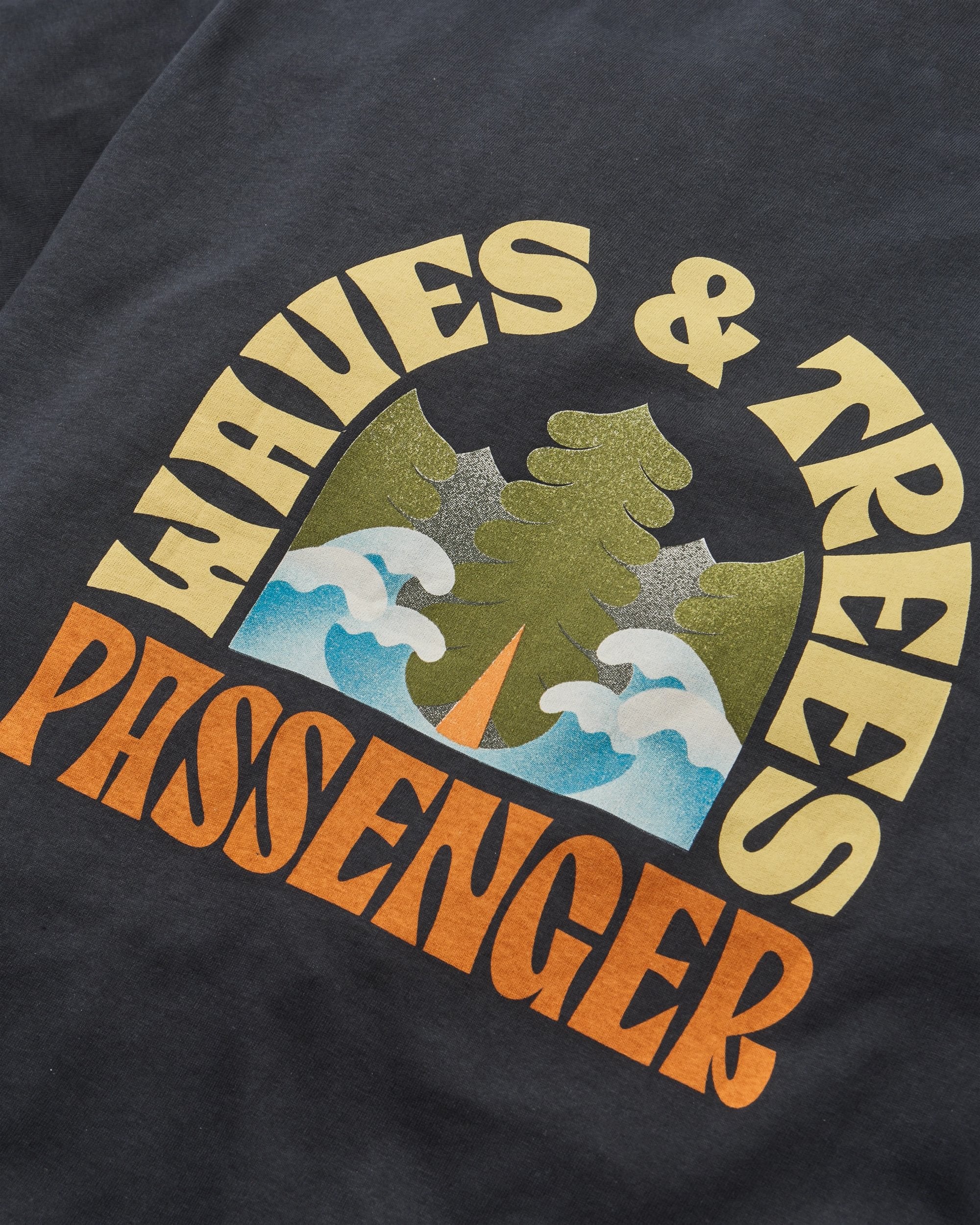 Outsiders Recycled Cotton T-Shirt - Black - Flatlay