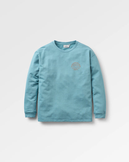 Rainbow Recycled Cotton Oversized Sweatshirt - Arctic - Flatlay