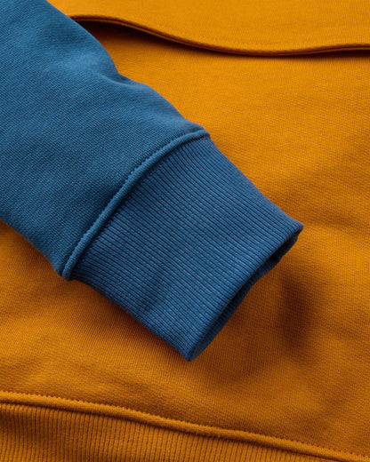 Wildedge Recycled Cotton Hoodie - Dark Denim/Retro Orange - Flatlay