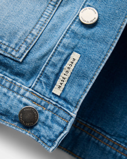 Vantage Denim Jacket - Light Wash Denim - Flatlay