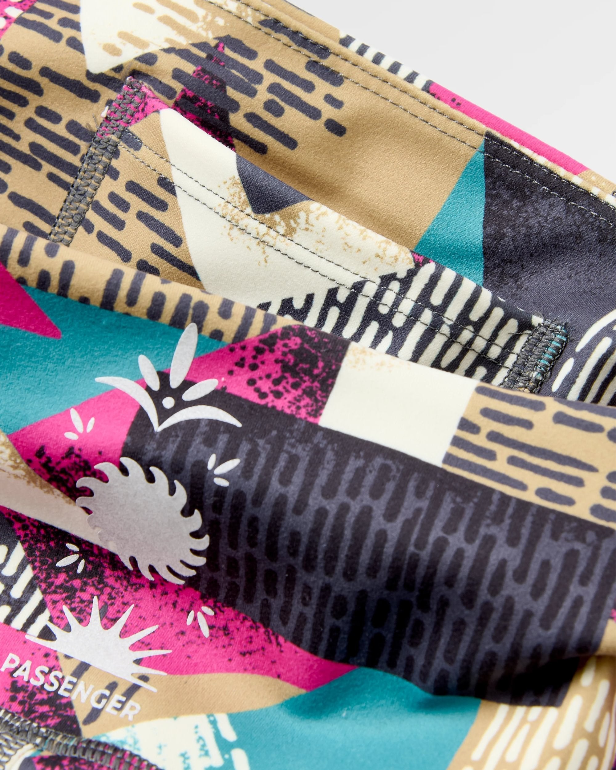 Womens Solscape Active Short - Mosaic Mountain Charcoal - Flatlay