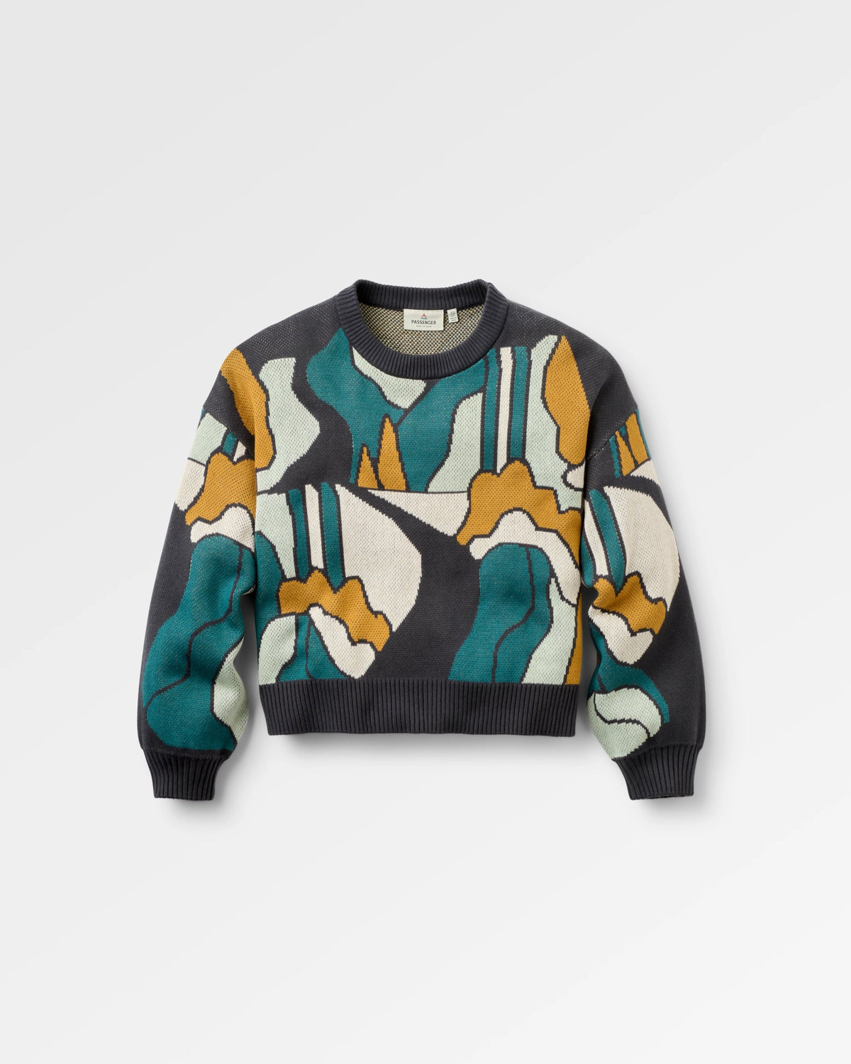 Moonbeam Relaxed Fit Knitted Jumper - Slower Rhythms Faded Black - Flatlay