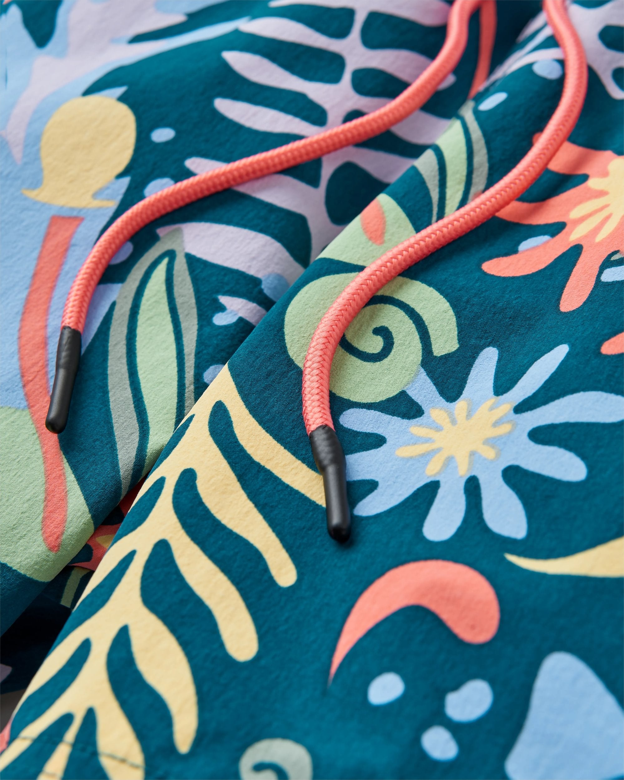 Way Out NetPlus® All Purpose Short - Abstract Seaweed Tidal Blue - Flatlay