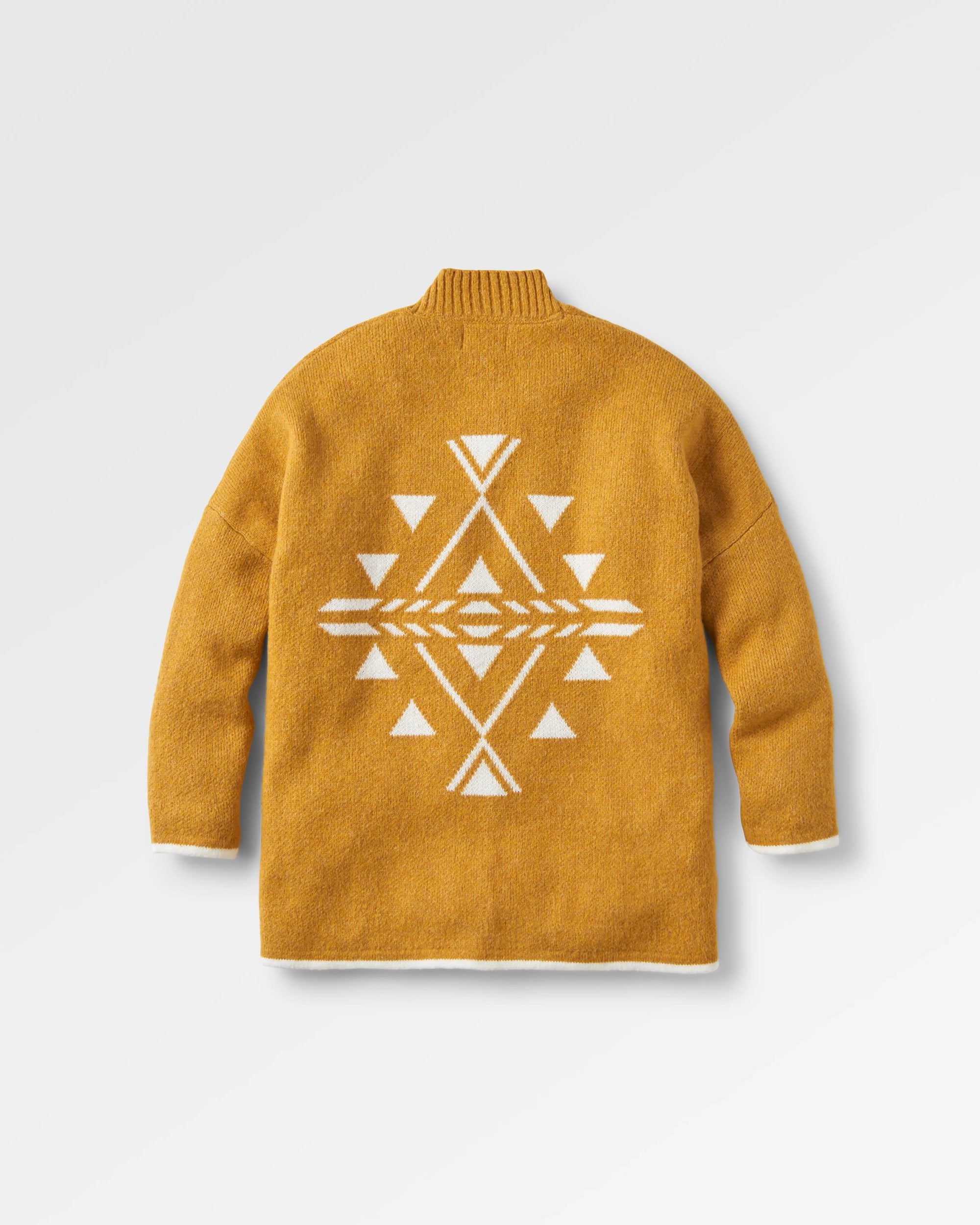 West Coast Recycled Knitted Cardigan - Sunset Yellow Marl - Flatlay