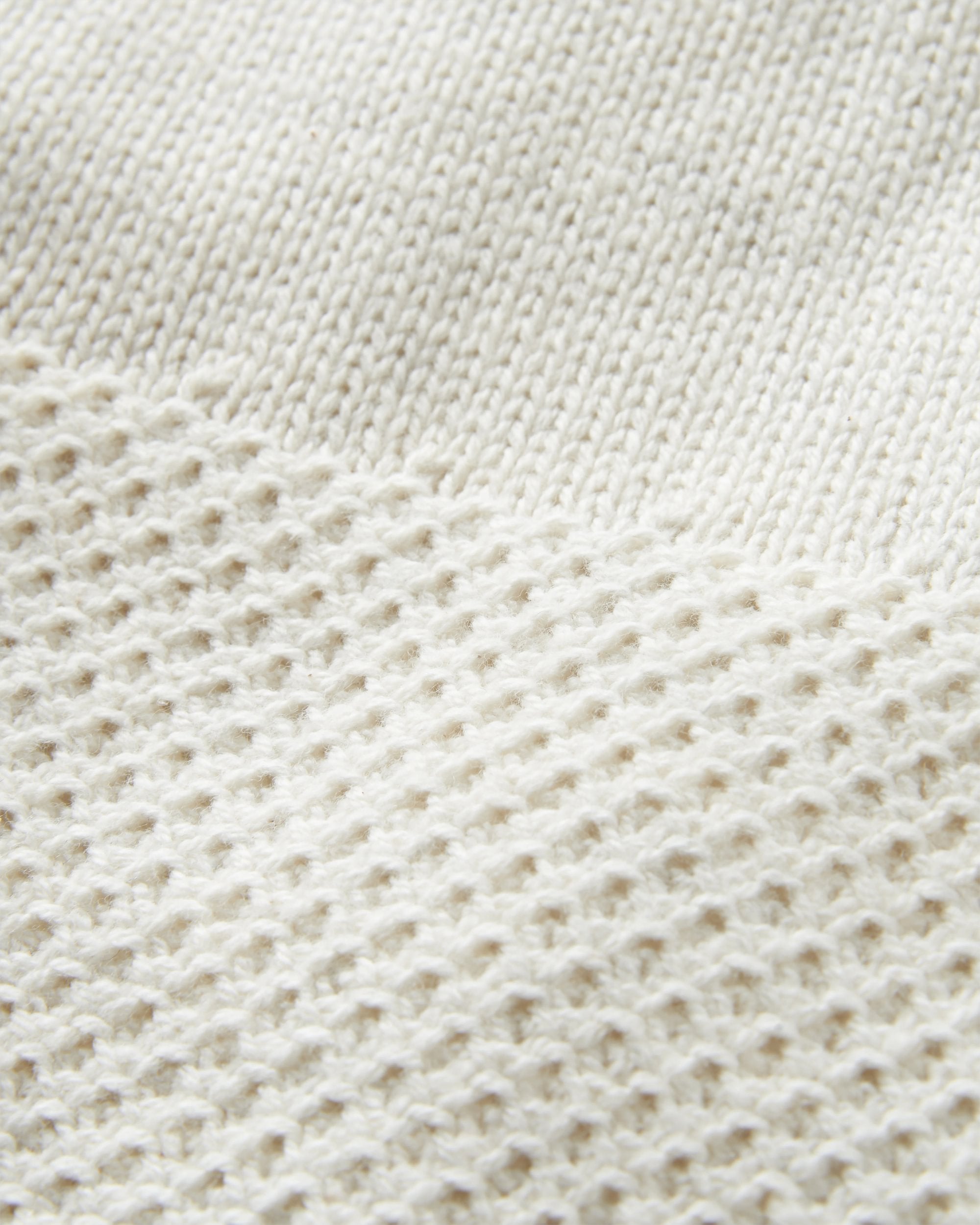 Cove Organic Cotton Knitted Jumper - Off White - Flatlay