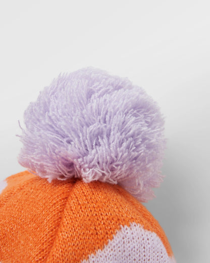 Scenic Bobble Beanie - Scenic Sunrise Orange - Flatlay