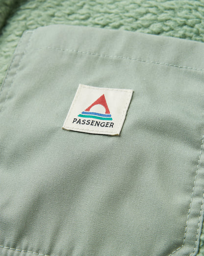 Rappel Recycled Sherpa Oversized Shirt - Pistachio - Flatlay