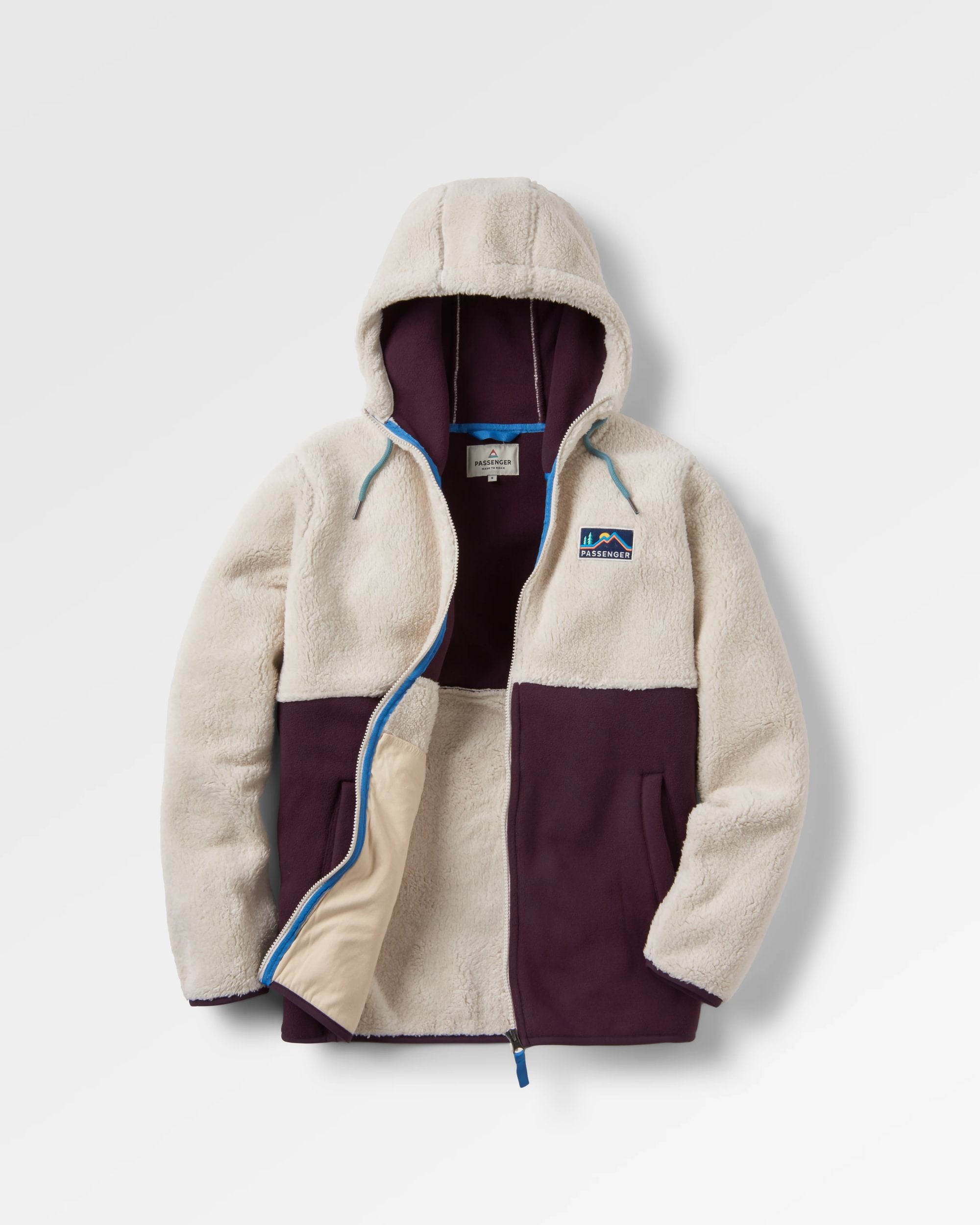 Nestling Recycled Polar-Lined Sherpa Fleece - Deep Plum - Flatlay