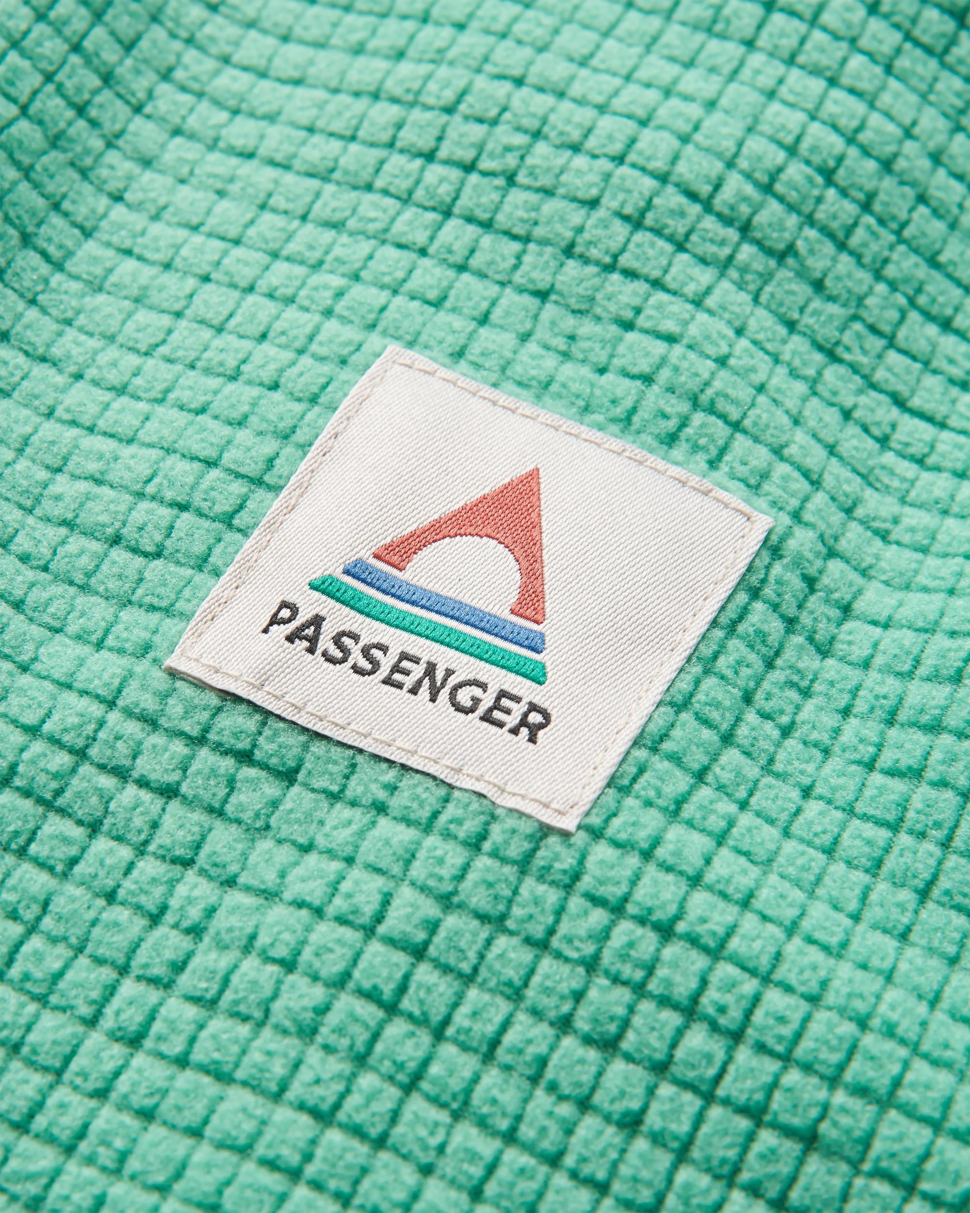 Overlook Recycled Grid Polar Fleece - Green Spruce/Grey Marl - Flatlay