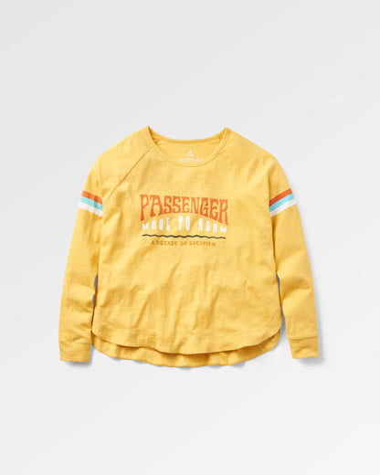 La Sarena Recycled Cotton Oversized LS T-Shirt - Ochre Yellow