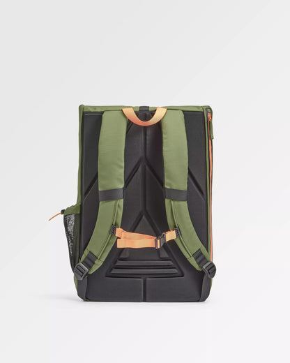 Crossing Roll Top Backpack - True Black/ Khaki - Flatlay