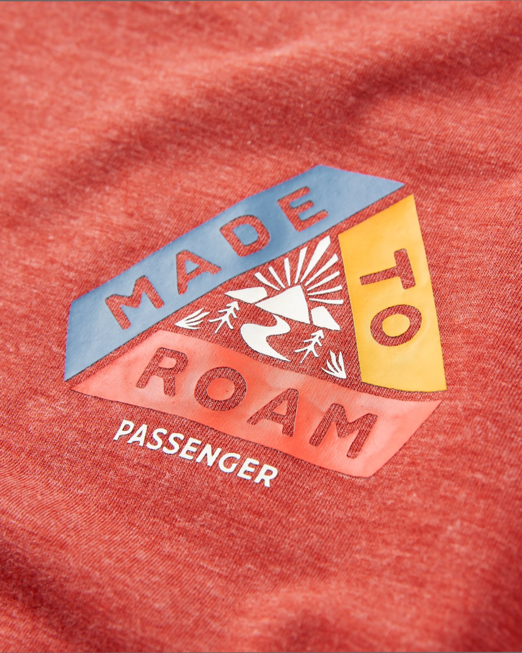 Kirkwood Textured Active T-Shirt - Red Ochre - Flatlay