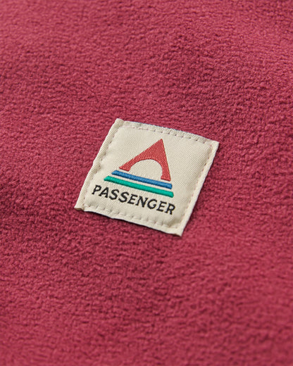 Ayla Micro Polartec® Crew Fleece - Maroon - Flatlay