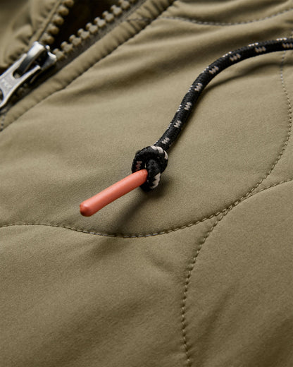 Flora Long Recycled Insulated Parka - Dusty Olive - Flatlay