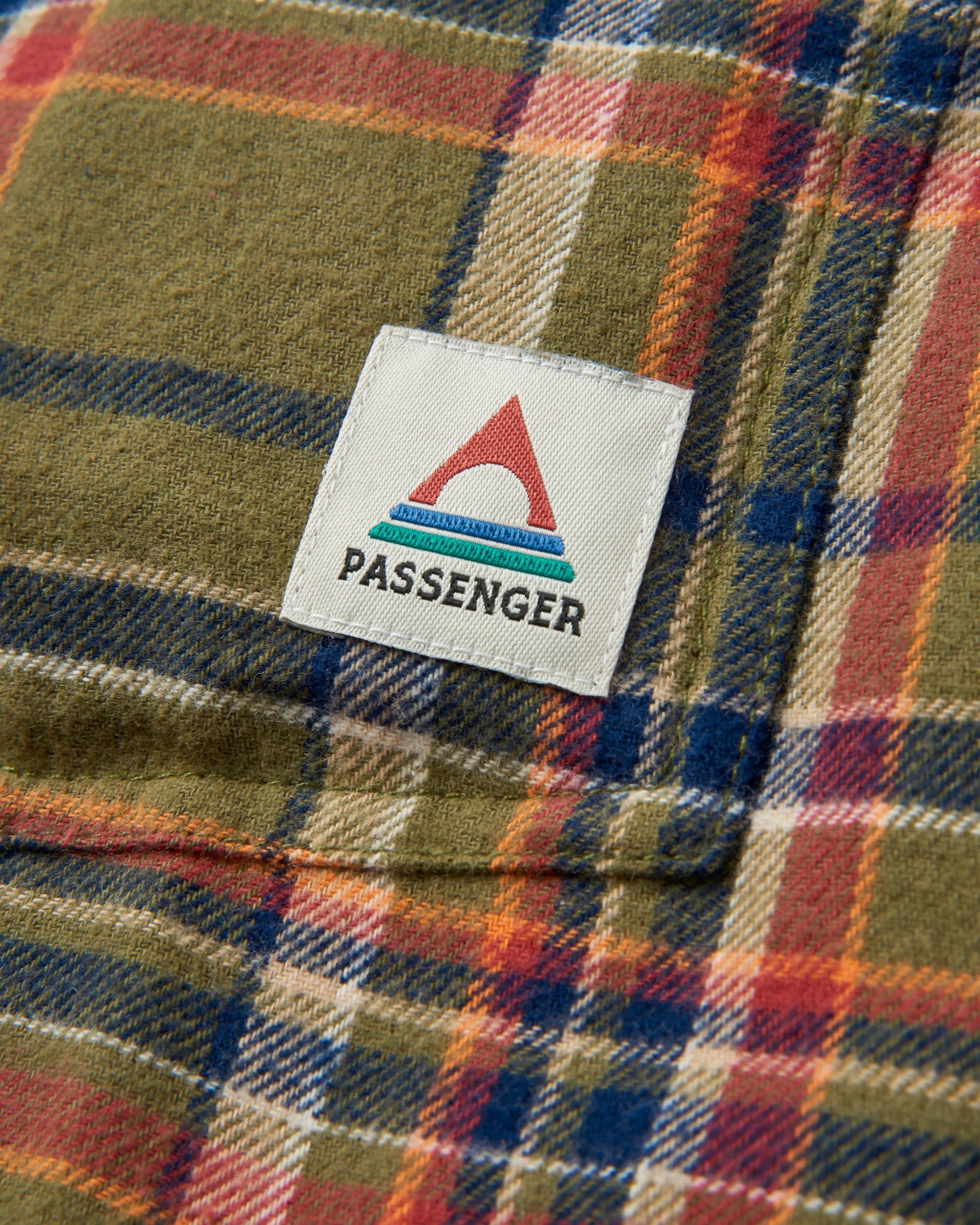 Stella Organic Cotton LS Shirt - Khaki Check - Flatlay