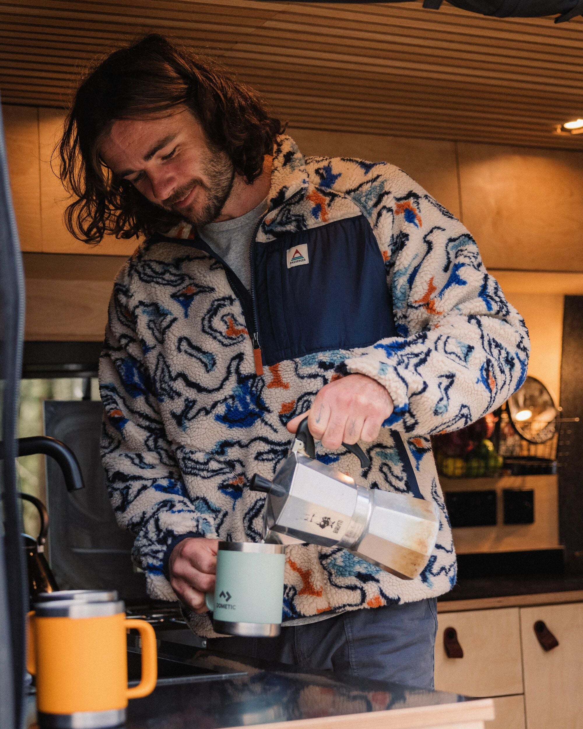 Offroad Recycled Sherpa 1/2 Zip Fleece - Abstract Strata Multi - Lifestyle