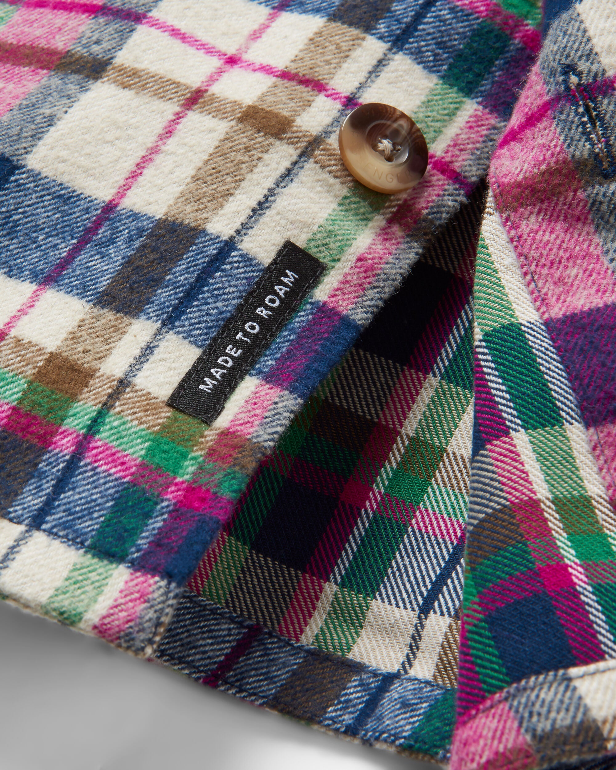 Rustic Organic Cotton Heavyweight Overshirt - Off White Check - Flatlay