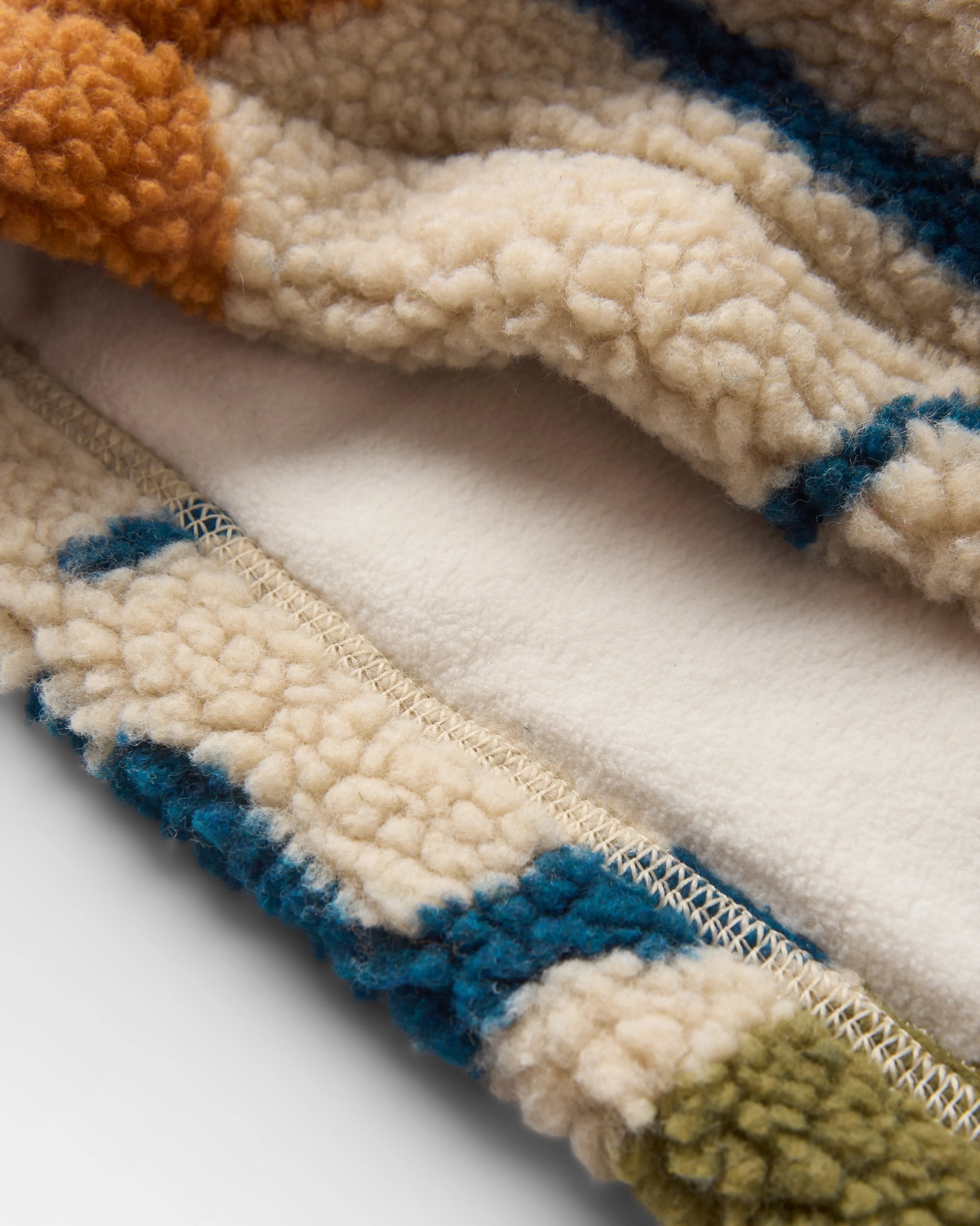 Mulled Sherpa Fleece Snood - Abstract Trails Pebble Grey - Flatlay