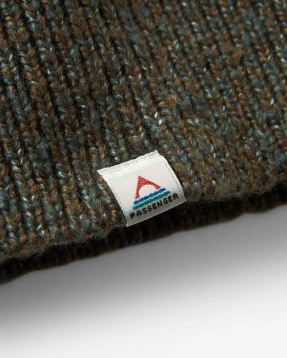 Fog Recycled Knitted Jumper - Dark Olive Multi Stripe - Flatlay