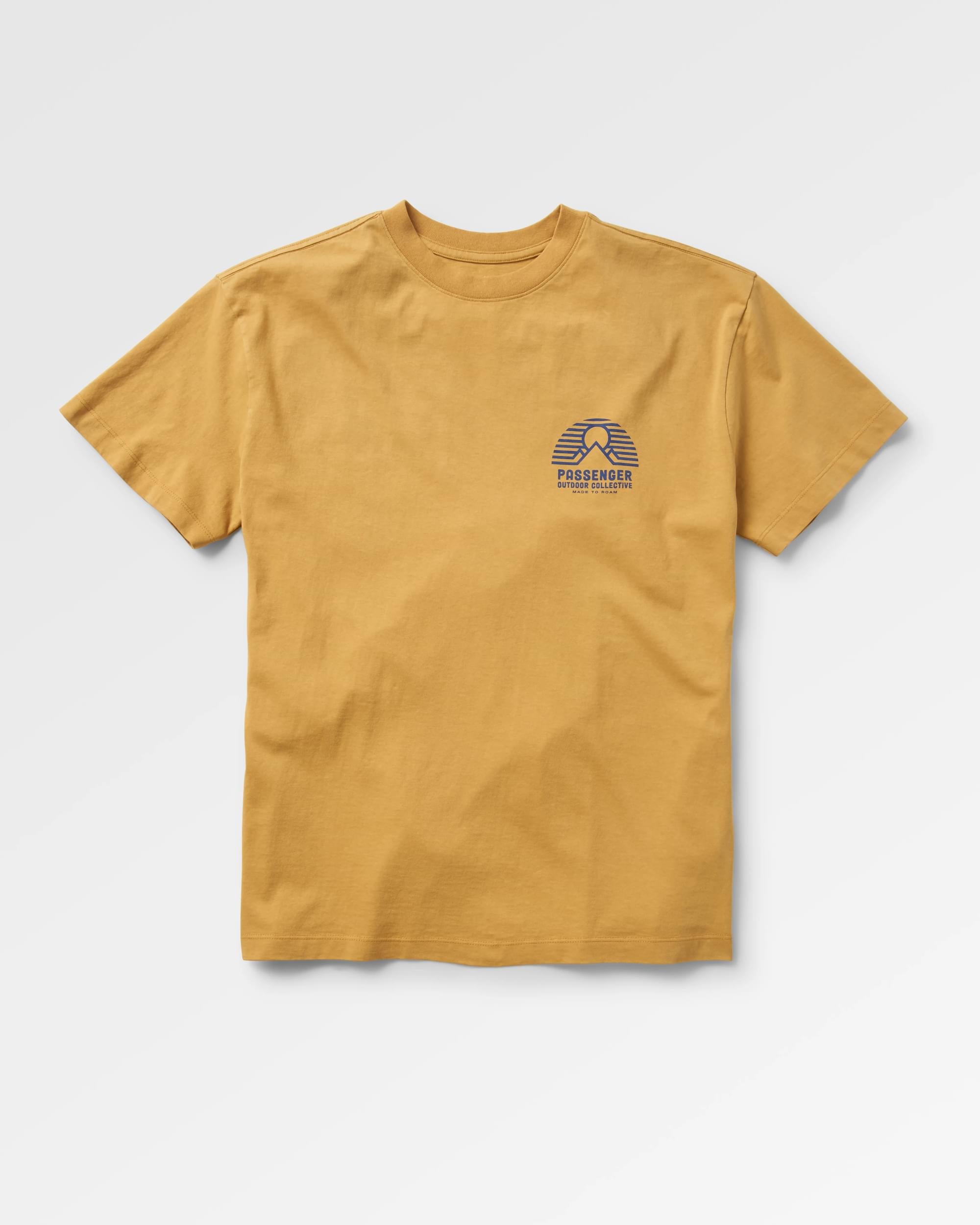 Elbio Recycled Relaxed Fit T-Shirt - Mustard Gold - Flatlay