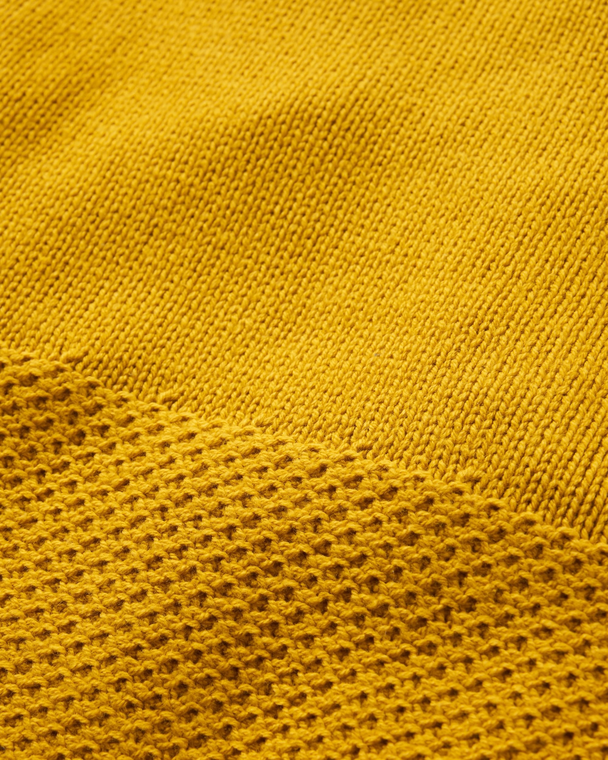 Cove Organic Cotton Knitted Jumper - Heritage Yellow - Flatlay