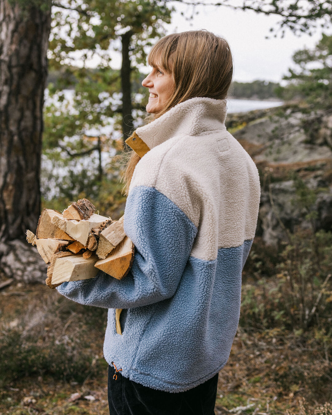 Create Recycled Deep-Pile Sherpa Fleece - Blue Fog - Lifestyle