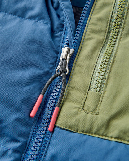 Oceanic Heavyweight Insulated Full Zip Jacket - Dark Denim - Flatlay