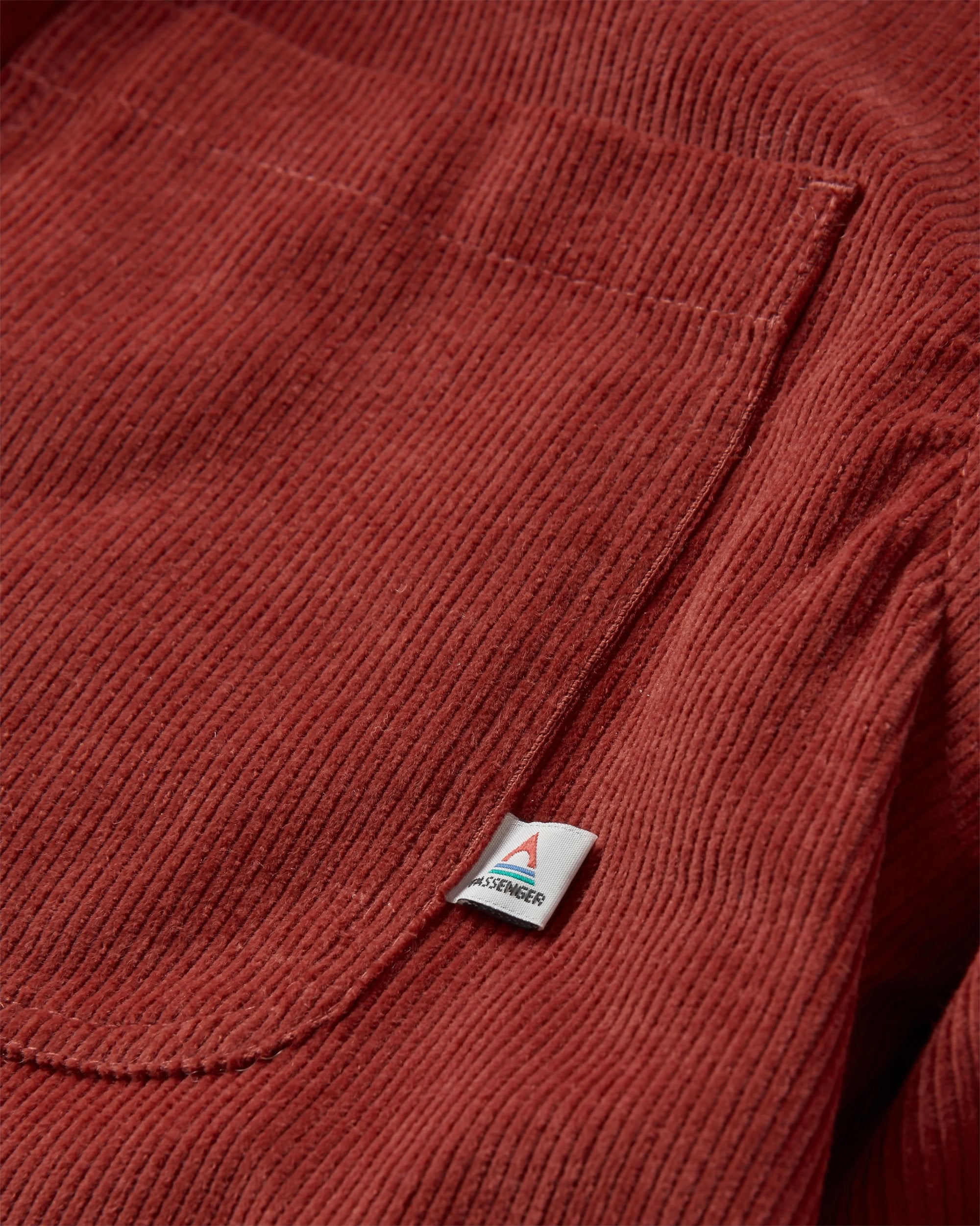 Kodiak Sherpa Lined Cord Overshirt - Red Ochre - Flatlay