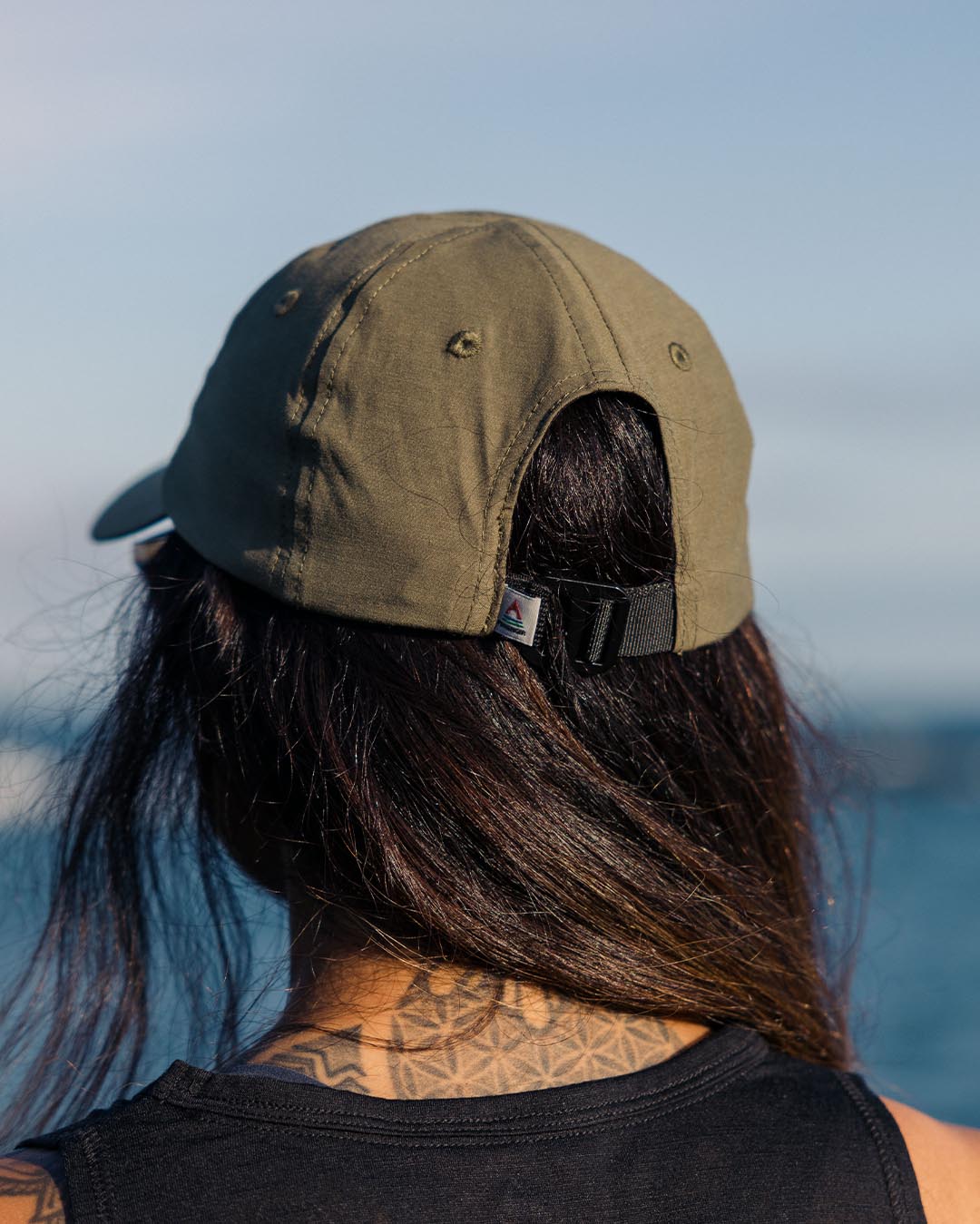 Active Recycled 6 Panel Cap - Dusty Olive - Lifestyle - Female