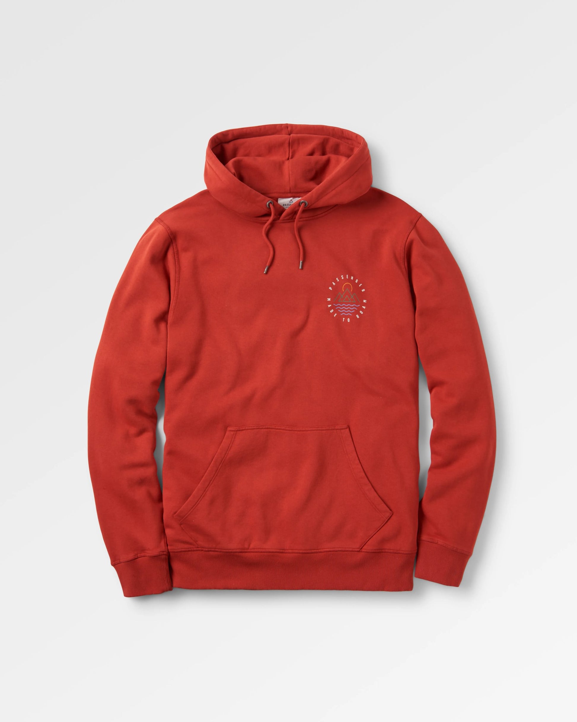 Escapism Recycled Cotton Hoodie - Red Ochre - Flatlay