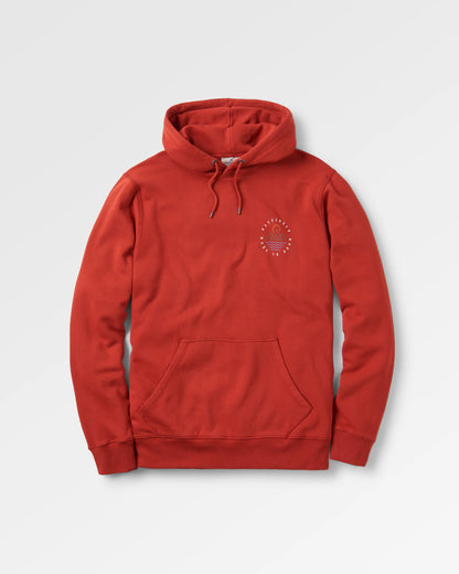 Escapism Recycled Cotton Hoodie - Red Ochre - Flatlay