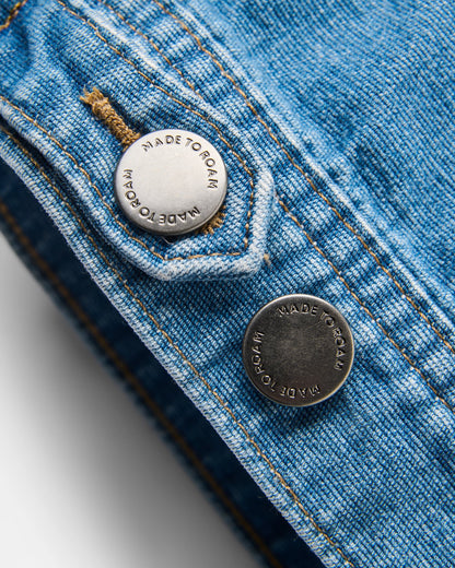 Vantage Denim Jacket - Light Wash Denim - Flatlay
