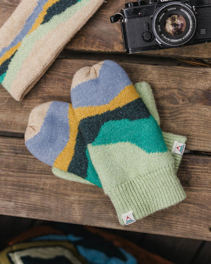 Scenic Recycled Fleece Lined Mittens - Scenic Dark Fern - Lifestyle