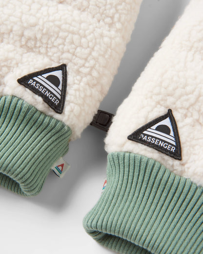 Avalanche Recycled Sherpa Mittens - Birch - Flatlay