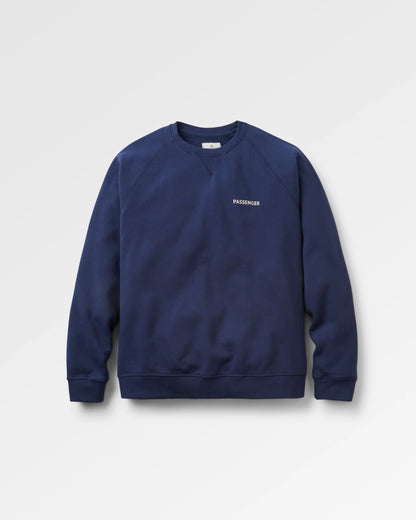 Roamer Men's Organic Cotton Sweatshirt - Rich Navy - Flatlay