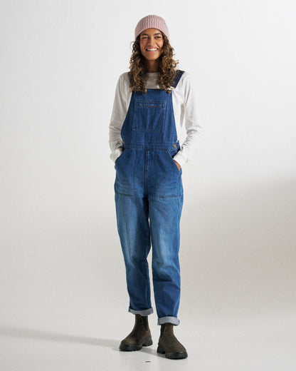 Shuffle Denim Dungarees - Denim Blue - Studio Model