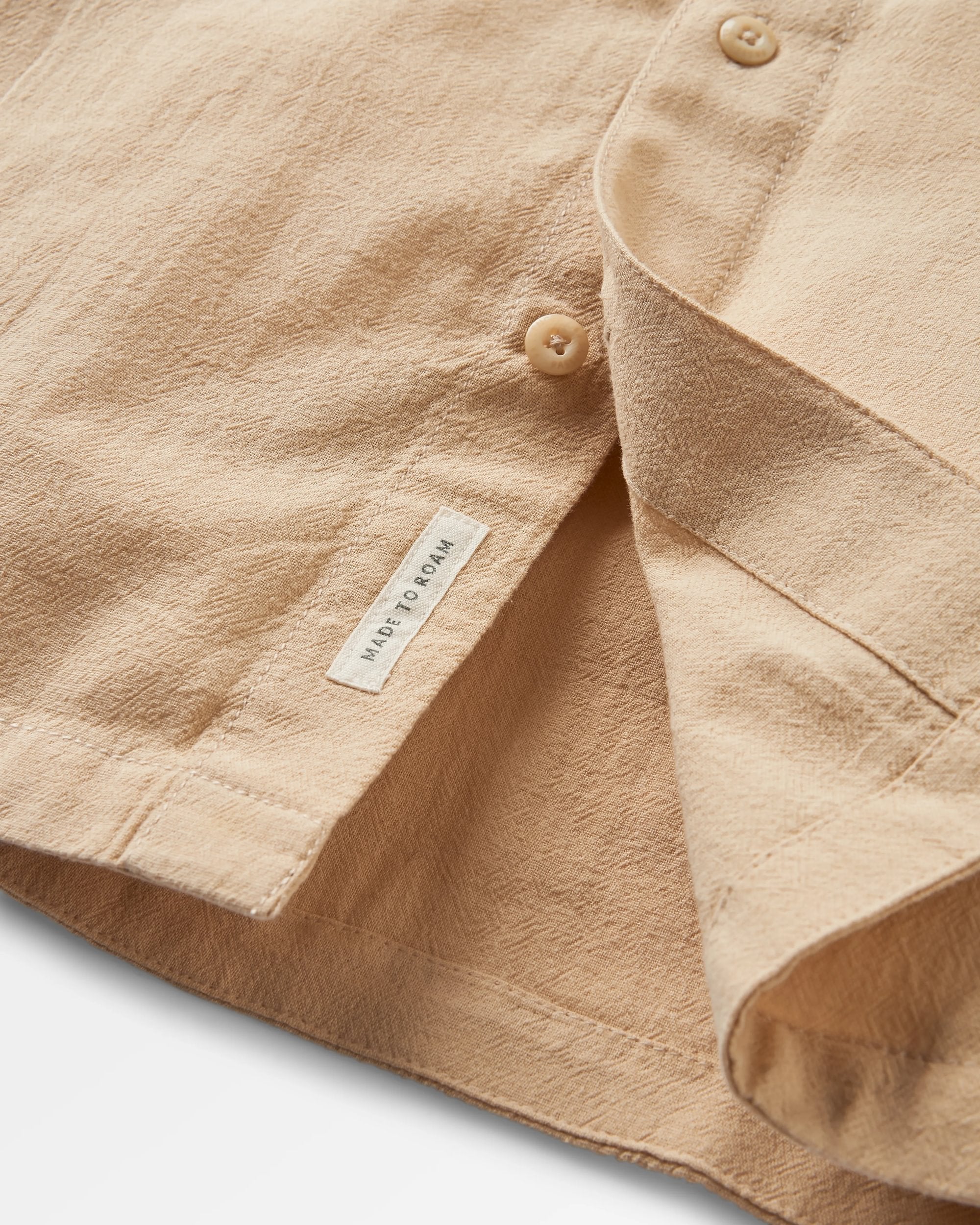 Arica Textured Organic Cotton Shirt - Stone - Flatlay