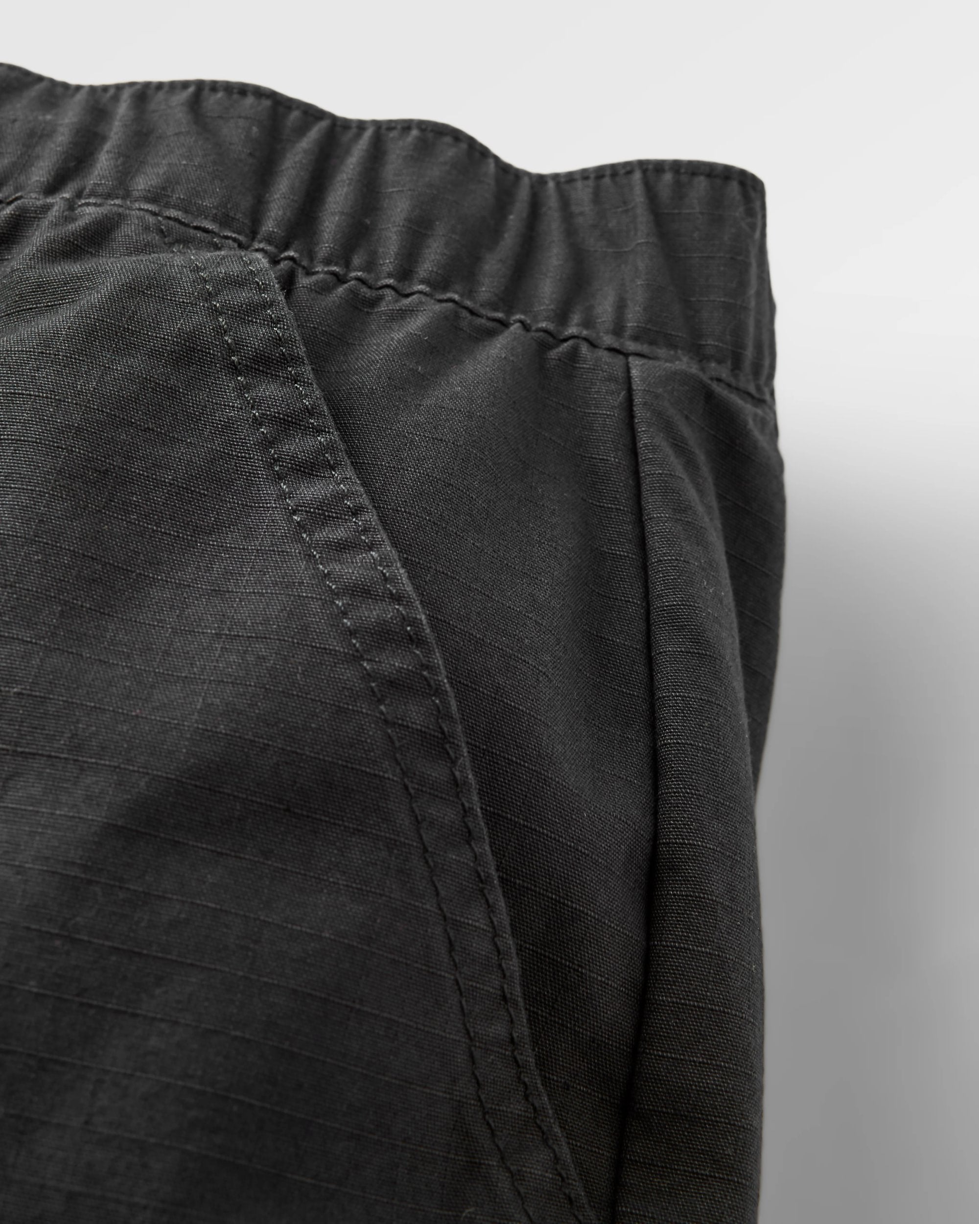 Rif-Raf Organic Cotton Ripstop Trouser - Black - Flatlay