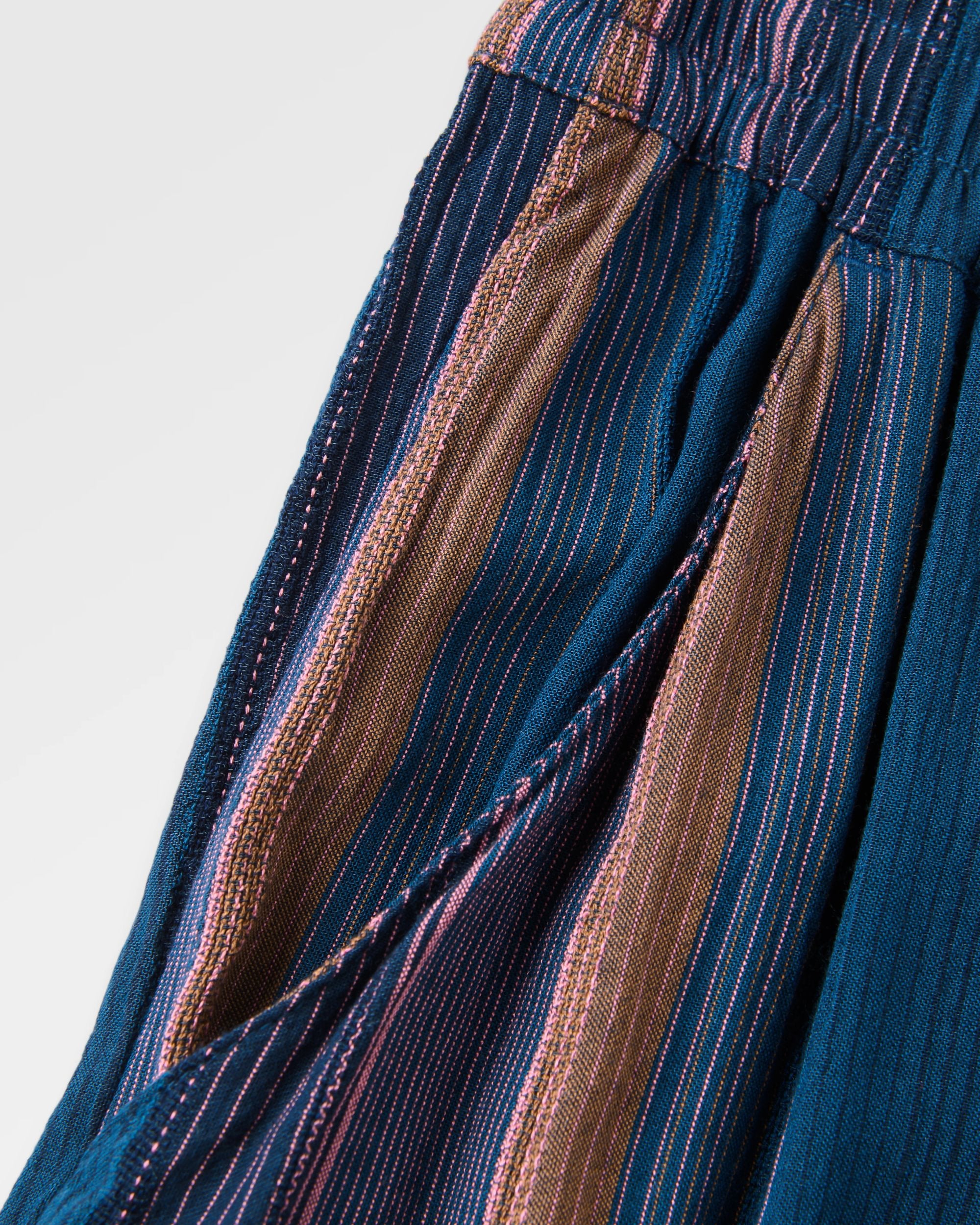 Zephyr Woven Maxi Skirt 2.0 - Dark Denim Multi Stripe - Flatlay