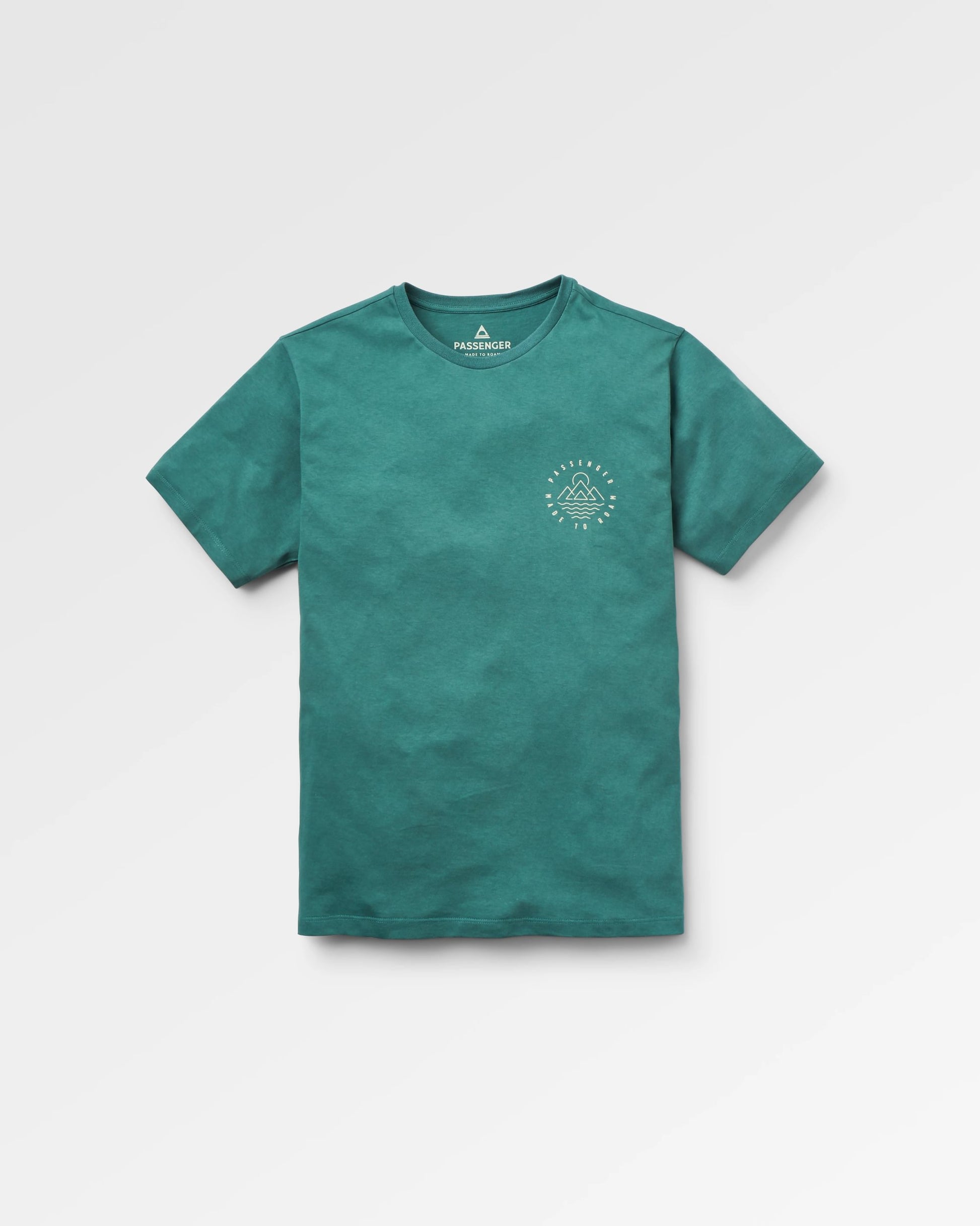 Escapism Recycled Cotton T-Shirt - Deep Ocean - Flatlay