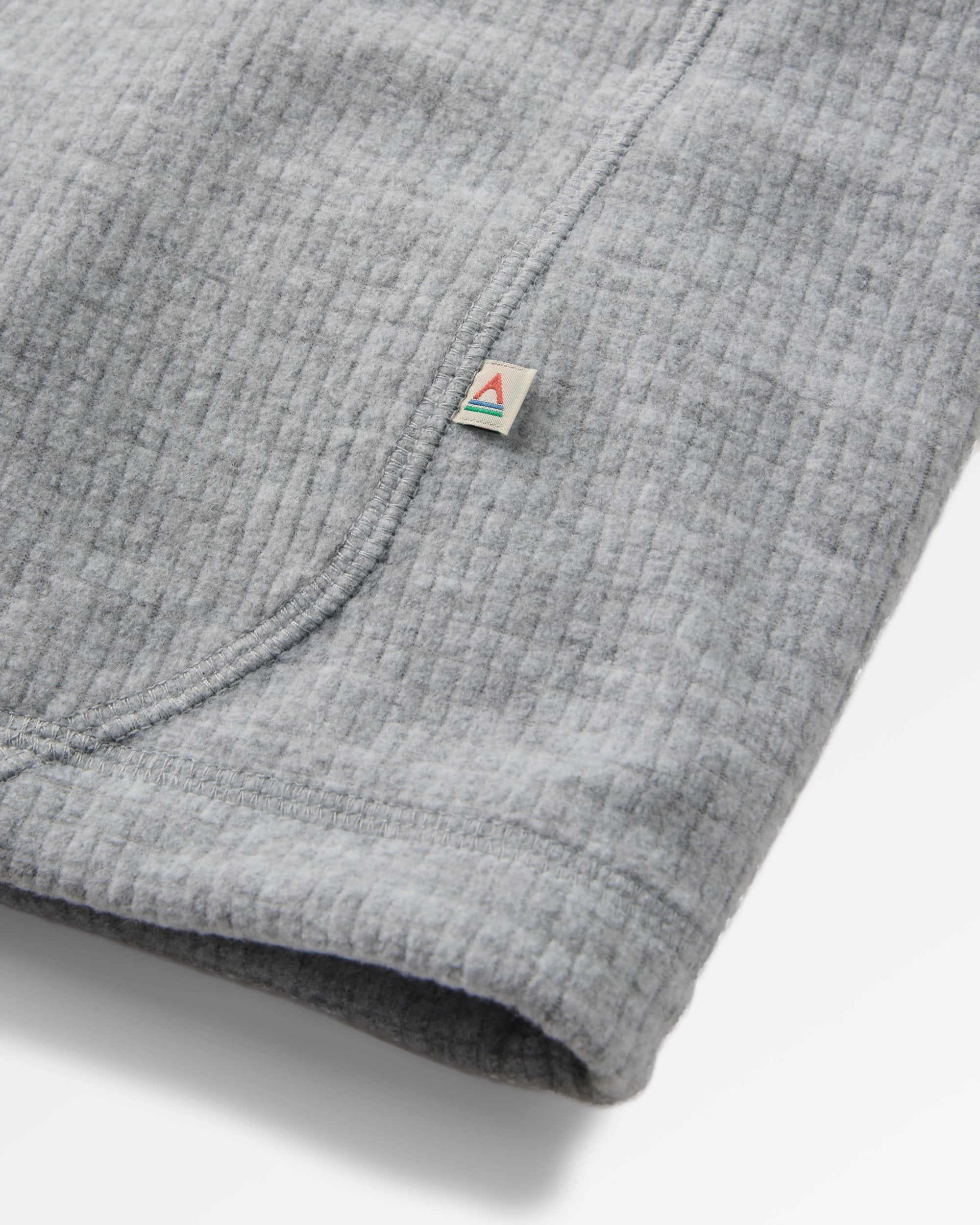 Forestscape Recycled Grid Fleece Crew - Grey Marl - Flatlay