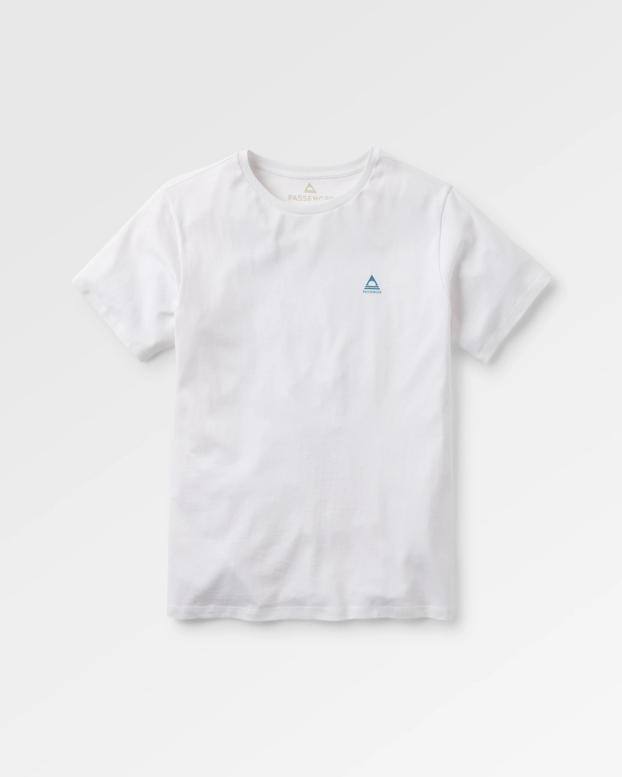 Roam Recycled Cotton T-Shirt - White - Flatlay