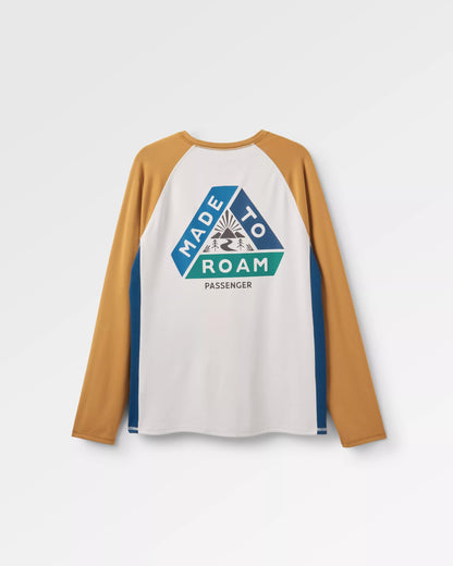 Range Recycled Active LS T-shirt - Dusty Ochre/ Vintage White - Flatlay