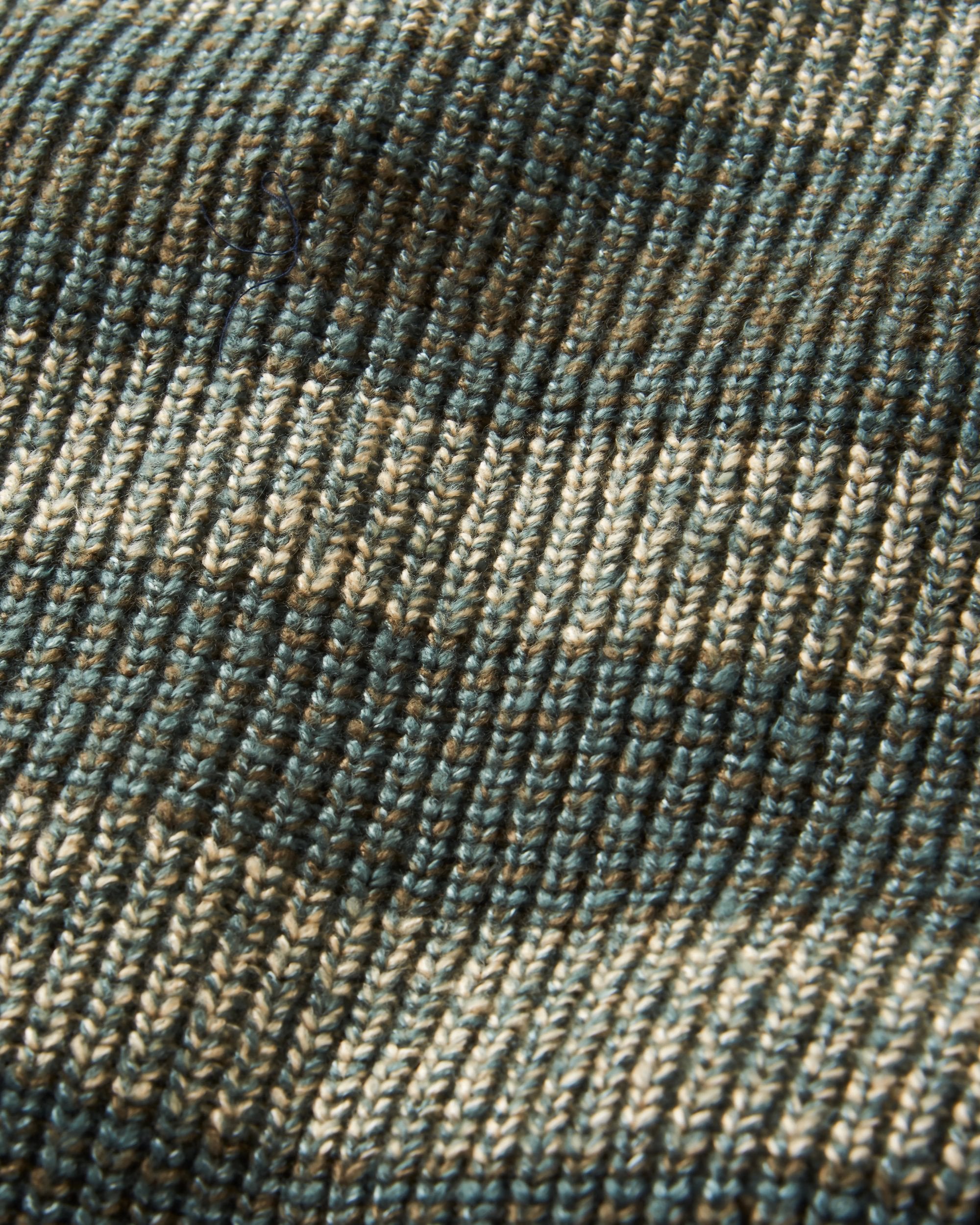 Fog Recycled Knitted Jumper - Dark Olive Multi Stripe - Flatlay