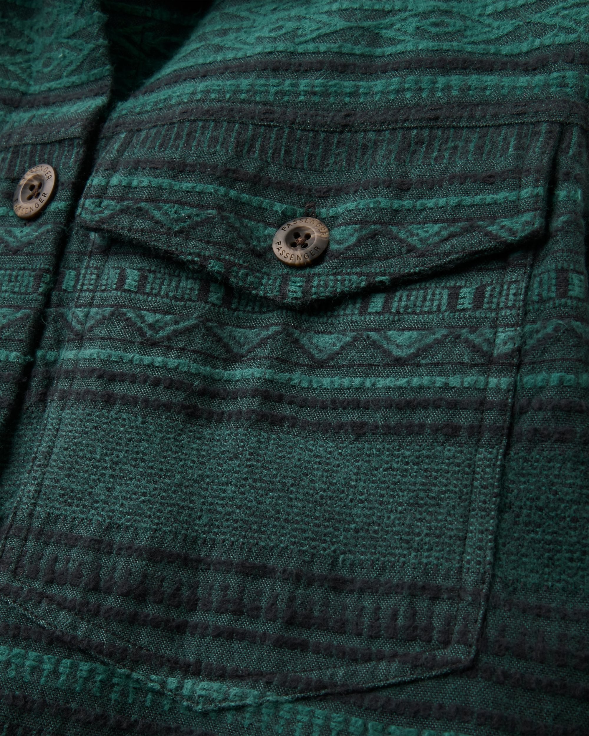 Stella Shirt Dress - Deep Ocean Jacquard - Flatlay