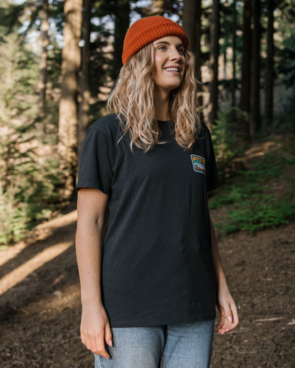 Golden Hour Recycled Cotton T-Shirt - Black - Lifestyle