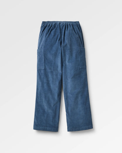 Someday Organic Corduroy Trouser - Dark Denim - Flatlay