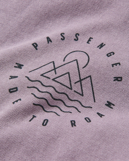 Escapism Recycled Cotton T-Shirt - Dusty Lilac - Flatlay
