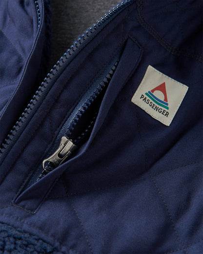 Adventure Recycled Deep-Pile Sherpa Fleece - Rich Navy - Flatlay